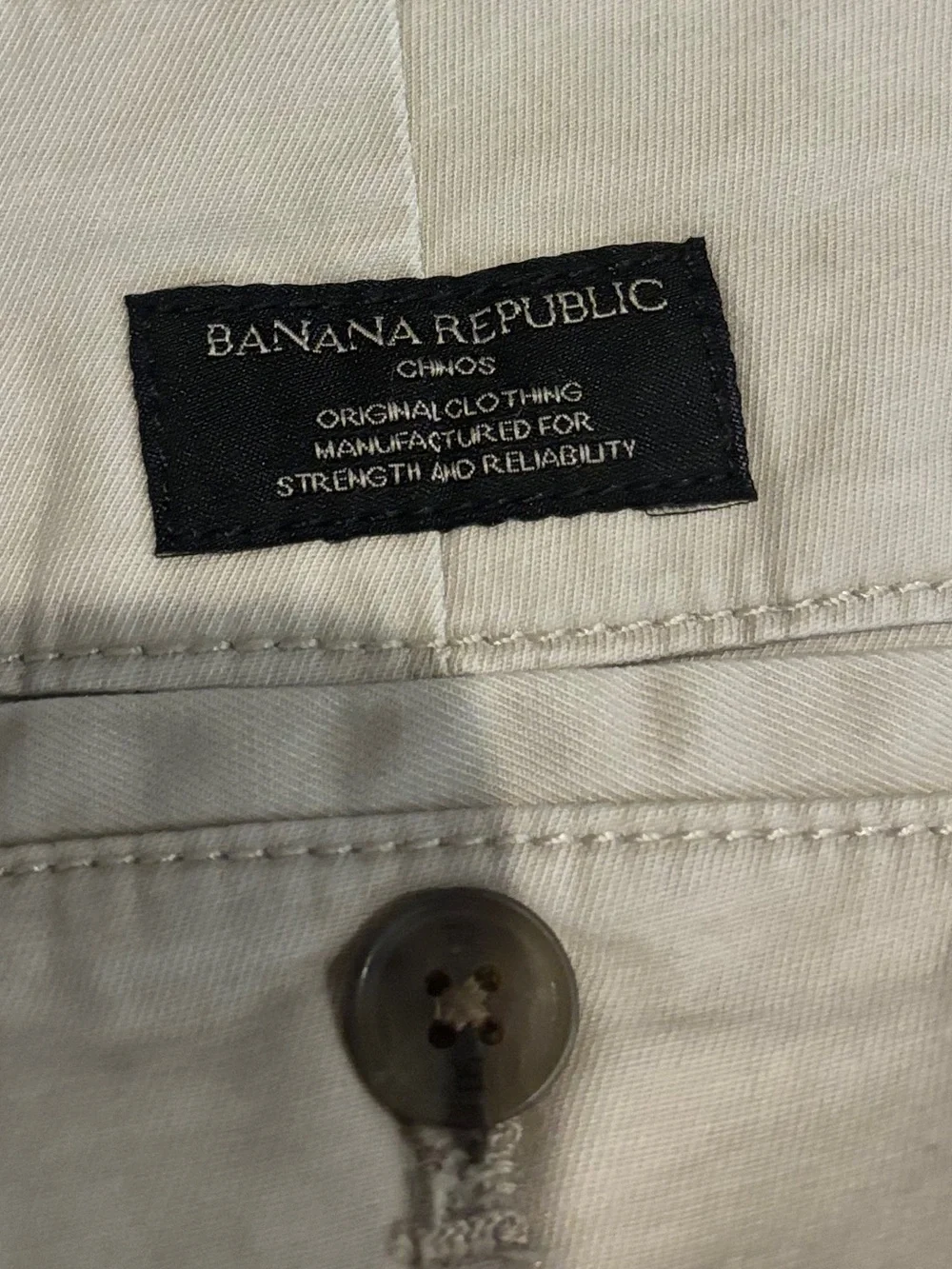 NWOT Banana Republic Lived In Slim Light Khaki Chino Pants 30x30 Cream